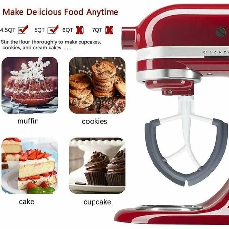 Kitchenaid Stand Mixer Attachments Flat Beater Flexible Edge Flat Beater For KitchenAid Artisan Stand Mixer For Mixing Creams And Flours (4.5-5 Quart) 5 Kitchenaid Stand Mixer Attachments Flat Beater Flexible Edge Flat Beater For KitchenAid Artisan Stand Mixer For Mixing Creams And Flours (4.5-5 Quart) - Image 3