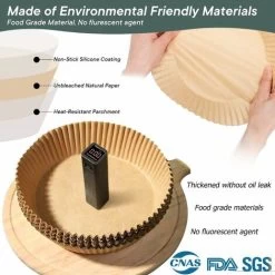 Air Fryer Liners Disposable Parchment Sheet 100PCS-6.3 Inches, Unbleached Non-Stick Tiktok Must Have For Kitchen Baking Paper ZQYRLAR -Kitchen Appliances Discounts 98816554 3