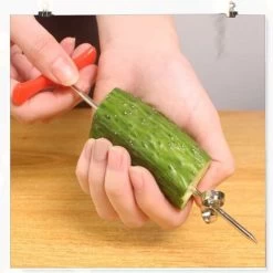 Vegetable Spiral Cutter - 4 PCS Manual Fruit Spiralizer, Stainless Steel Spiral Carving Tool Screw Cutter For Potato, Carrot, Cucumber -Kitchen Appliances Discounts 98817518 3