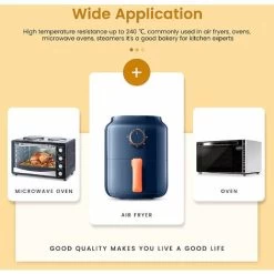 Silicone Air Fryer Basket Air Fryer Silicone Pot Reusable Silicone Basket 19.5cm Air Fryer Essential Accessory For Hot Air Fryer Microwave Frying Pan(Red) ZQYRLAR -Kitchen Appliances Discounts 98818630 3