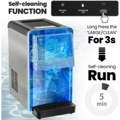 26KG/24H Ice Maker Self Dispensing Countertop Nugget Ice Maker Self-cleaning -Kitchen Appliances Discounts 99357846 5