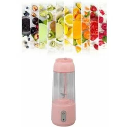 300ml USB Charging Cable, Cordless Blender, Portable Blender With Stainless Steel Blade (Pink) -Kitchen Appliances Discounts 99516430 5